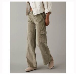 American Eagle Outfitters corduroy cargo Super Hi-Rise Wide Leg pants